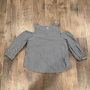 GAP Woman’s Striped Cold Shoulder Blouse Size Small